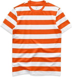 เสื้อยืดคอกลมแขนสั้นลายทางสีเขียวขาวสำหรับผู้ชายไซส์ใหญ่ ผ้าฝ้ายสวมใส่สบายเหมาะสำหรับฤดูร้อน มีสไตล์ - Product Image 3