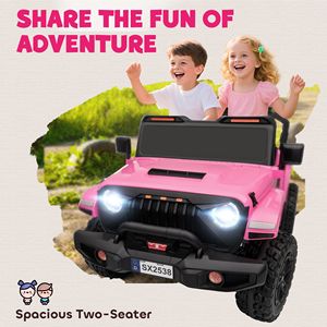 Camion Elettrico Rosa 24V per Bambini, 2 Posti con 4 Motori, Telecomando e Sospensioni a Molla per Bambini dai 3 agli 8 Anni - Product Image 5