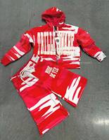 Conjunto Deportivo de Camuflaje Rojo y Blanco, Sudadera con Capucha y Cremallera, Pantalones con Cordón, Transpirable, Poliéster, Unisex, Adulto, Todas las Temporadas
