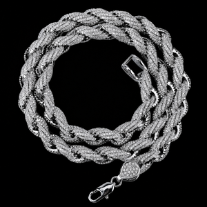 Stunning Moissanite <b>Rope</b> <b>Chain</b> Full Iced Twisted <b>Rope</b> Necklace For Man Women Heavy 14K Gold Plated Hip Hop Diamond <b>Chain</b> Jewelry - Product Image 3