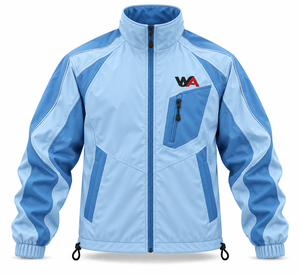 Chaqueta Cortavientos Casual para Hombre, Diseño Color Block, Impermeable, Cierre Completo con Cremallera, Bolsillo en el Pecho, Color Azul Claro, Ropa para Exteriores, OEM - Product Image 1
