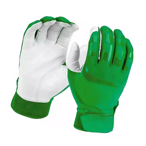 Full Finger PU Baseball Gloves Green <b>White</b> Non-Slip Pull On Adult Right Handed All Seasons - Product Image 4