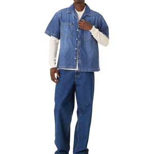 Men's Casual <b>Denim</b> Shirt Customizable Breathable Anti-Wrinkle Comfortable <b>Denim</b> <b>Fabric</b> Wholesale Cotton - Product Image 2