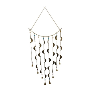 Campana de Vaca en Forma de Media Luna, Chapada en Oro, con Cadena Decorativa para Colgar en el Hogar - Product Image 1