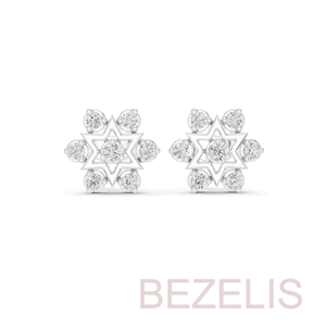 Pendientes de Diamantes Estrella de David, Corte Brillante Redondo, Chapados en Oro, Joyería Religiosa para Mujer, Regalo al por Mayor - Product Image 4