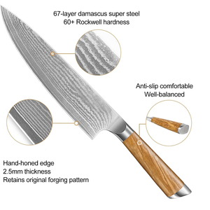ชุดมีดเชฟเหล็กดามัสกัส ระดับมืออาชีพ เหมาะสำหรับเชฟ ร้านอาหาร และสตูดิโอทำอาหาร - Product Image 3