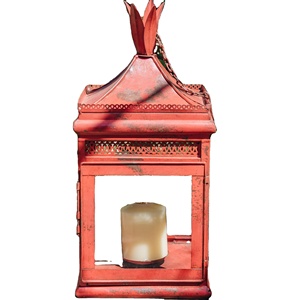 เชิงเทียนโลหะแบบพกพาโคมไฟแก้วและสเตนเลสสำหรับบ้านหรืองานแต่งงาน - Product Image 1