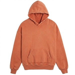 Wholesale Unisex 100% Cotton <b>Fleece</b> Cropped Baggy Pullover Hoodie Winter Digital Print Solid Color Waterproof Sweatshirt Casual - Product Image 5