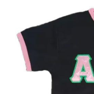 Camiseta de Lujo para Mujer AKA, Color Rosa Claro, Algodón Premium, Cuello Redondo, Manga Corta, con Letras AKA, Camiseta de la Hermandad Griega - Product Image 3