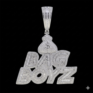 <b>Custom</b> 925 Silver Hip hop Style Full Iced Rhodium Plated Letter <b>Name</b> Baguette Moissanite Diamond Pendants Bling <b>Necklace</b> Parties - Product Image 1