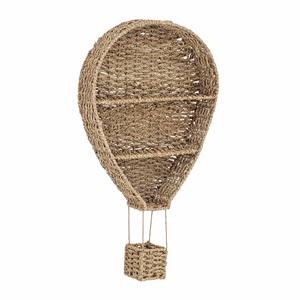 Cute hot air balloon seagrass wall shelf kid handwoven rattan wicker <b>shelves</b> nursery toy organizer <b>storage</b> <b>baskets</b> wholesale - Product Image 2