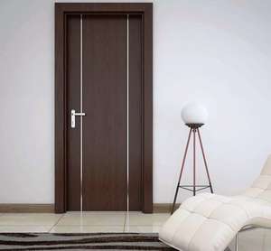 Diseño de modelo 3D moderno Puerta exterior de madera Material MDF Apertura Push-Pull para apartamentos Hoteles Fabricado vendedor vietnamita - Product Image 3