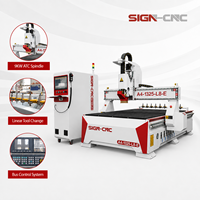 Routeur CNC 3 axes SIGN Syntec à 8 outils automatiques, ATC linéaire, 9 kW, refroidissement par air, pompe à vide, pour la fabrication de tables et de chaises