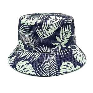 Unisex Bucket Hat Tropical <b>Leaf</b> Print Polyester Canvas Summer Beach Casual Adult 56-58CM - Product Image 4