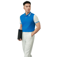 Polo à blocs de couleurs avec logo personnalisé 210GSM 63% coton 37% polyester uniformes d'équipe évacuant l'humidité à bon prix