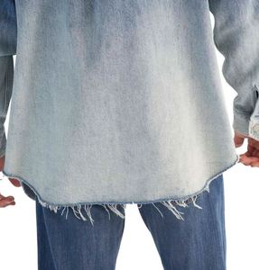 Camisas de Mezclilla para Hombre al por Mayor, Moda Casual, Manga Larga, 100% Algodón, Cuello con Botones, Lavado Medio, Precio Económico al por Mayor - Product Image 6