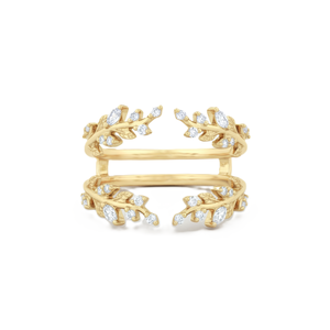 แหวนเพชรทรงมาควิส์ ดีไซน์ใบไม้ แหวนทองคำแท้ 18K แหวนแฟชั่น สี DEF ความใส VS VVS แหวนหมั้น - Product Image 1