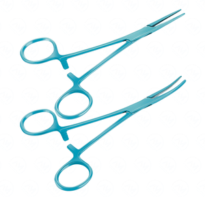 Pinzas Hemostáticas Profesionales Rectas y Curvas de Acero Inoxidable con Bloqueo, Disponibles en Diferentes Colores - Product Image 1