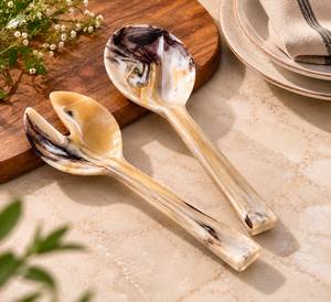Ensemble de service à salade en résine décorative, cuillères et pinces à salade modernes, accessoires de cuisine en gros - Product Image 4