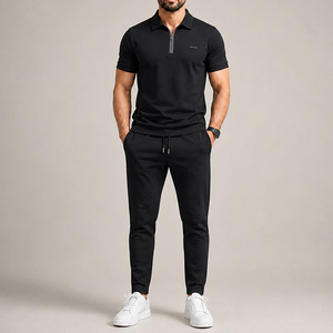 Conjunto Deportivo de Verano de Alta Calidad con Estampado Personalizado, Secado Rápido, Transpirable, Ligero, con Cierre de Cremallera, Pantalones Jogger y Polo de 2 Piezas - Product Image 1