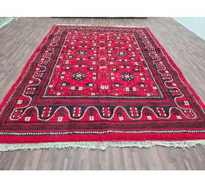 Tapis noués à la main de dernière conception, taille 9x12, multicolores, ensembles de tapis tissés à la main pour la décoration du sol du salon, couleur rouge - Product Image 1