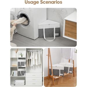 2-Pack Triangle Rigid Hanger Organizer Bags with Lid for <b>Laundry</b> Room Wardrobe and Drying Rack Hanging Closet <b>Storage</b> - Product Image 2