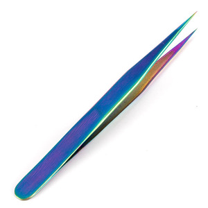 Pinzas Curvas y Rectas de 1 Pieza, Color Arcoíris, para Extensión de Pestañas, Decoración de Uñas, Removedor de Piel Muerta, Herramientas de Manicura y Maquillaje - Product Image 2