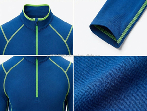 <b>Men</b>’s Compression <b>Base</b> <b>Layer</b> Set Long Sleeve Quarter Zip Athletic Running Training Thermal Sportswear Gym Fitness Activewear - Product Image 4