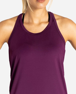 2026 Hot Sale Women's Purple Racerback Knitted Short Tank <b>Top</b> Breathable Solid Color Casual Style Eco-Friendly Polyester <b>Low</b> MOQ - Product Image 4