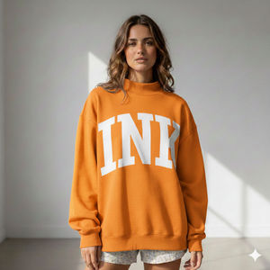 Sweat-shirt confortable pour femme à col haut, en tissu doux, manches longues et design décontracté pour un style quotidien décontracté. - Product Image 1