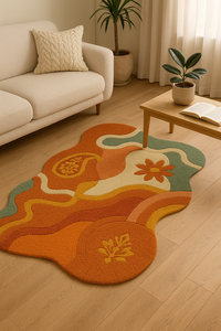 Custom Modern Organic Wool Rug Handmade Tufted Non-Slip Reversible PET Friendly High Pile Washable Living Room Home Decor - Product Image 3