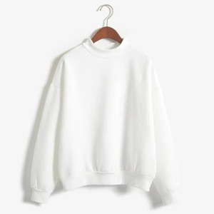 Sudadera Unisex de Cuello Redondo, Tejida, Holgada, de Color Sólido, Informal, para Otoño, Corte Regular, Azul Claro - Product Image 2