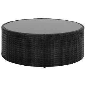 Juego de salón de jardín negro de ratán polivinílico de 7 piezas con cojines - Product Image 6