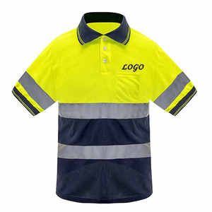 Polo de travail haute visibilité pour homme, personnalisé avec logo imprimé, séchage rapide, 100 % polyester, chemise de sécurité pour travaux routiers, t-shirt réfléchissant - Product Image 2