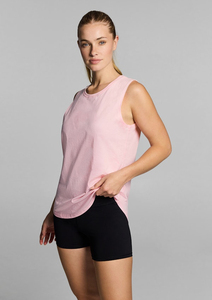 Débardeur rose sans manches pour femme, col rond, en coton tricoté, décontracté, respirant, couleur unie, longueur normale - Product Image 4