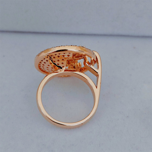 Bague personnalisée en diamant de laboratoire, or 14 carats, bijoux fantaisie de luxe pour femme, RIZTA JEWELS, taille brillant rond, couleur DE, tendance - Product Image 2