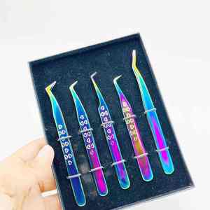 Pince à cils professionnelle en acier inoxydable avec logo personnalisé, lisse, durable, éco-responsable, pour volume russe, légère - Product Image 6