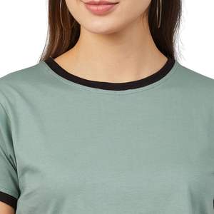 Camiseta Corta Ajustada para Mujer, Manga Corta, Estilo Casual, con Logo Personalizado, OEM, Venta al Por Mayor - Product Image 4
