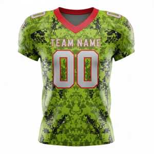 Jersey de Fútbol Americano Personalizado con Cuello en V, Sublimado con Número Impreso, Tela Lisa, MOQ Bajo, Nuevo Modelo Casual 2026 - Product Image 4