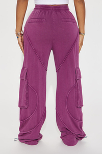 Reliable Product Casual Fleece <b>Jogger</b> Pants-High Elastic Waist Wide Leg Loose Fit Full Length Breathable Windproof Cotton Blend - Product Image 2