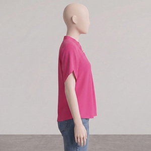 Chemise de golf sportive pour femme en gros, streetwear, sur mesure, en denim de haute qualité, écologique, coupe ajustée, boutonnée, séchage rapide, respirante - Product Image 3