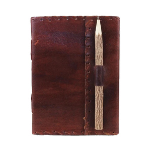 Full Grain <b>Leather</b> Journal <b>Notebook</b> Classic Diary with <b>Refillable</b> Pages Handmade Cover and Secure Button Closure - Product Image 4