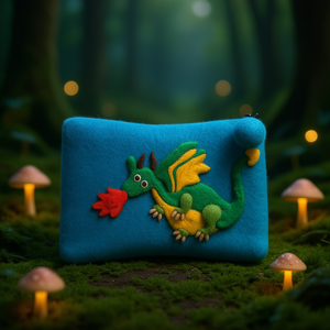 กระเป๋าใส่เหรียญผ้าสักหลาดลายมังกรแสนน่ารัก - Product Image 3