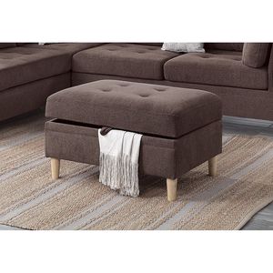 Set Divano Componibile Reversibile 3 Pezzi, Arredamento Soggiorno, Divano in Ciniglia Color Cioccolato con Chaise Longue Reversibile - Product Image 5