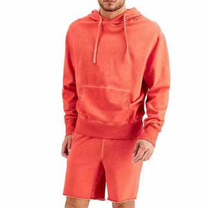 Plus Size Men Hoodies Shorts <b>Set</b> Short Sleeve Cotton Fleece Casual Wear with Custom Logo High Quality Men <b>Set</b> - Product Image 1