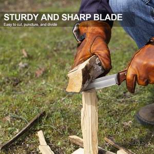 Couteau de combat à lame fixe en acier inoxydable, manche en bois dur, personnalisable OEM, pour la chasse, le camping et la survie en extérieur - Product Image 4