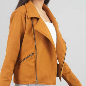 Veste en cuir suédé pour femme, couleur unie, taille ajustable, design hiver, rembourrage en coton, fermeture éclair, très vendue - Product Image 6