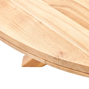 Table à manger ronde en bois d'acacia, taille personnalisée, finition naturelle, pieds pliants, écologique, pour la maison, la cuisine, le restaurant - Product Image 4