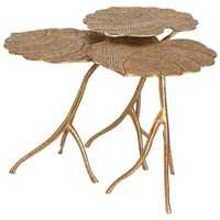 Tables basses gigognes de luxe en marbre noir et blanc de qualité supérieure avec plateau rond et pieds en métal plaqué or de haute qualité