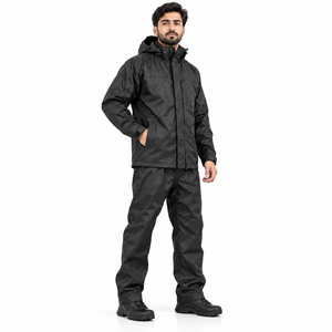 Traje Impermeable de Fábrica para Hombre, 2 Piezas, Chaqueta con Capucha y Pantalones, Ropa de Trabajo para Motocicleta, Etiqueta con Logotipo Personalizado, Proveedor OEM ODM - Product Image 3